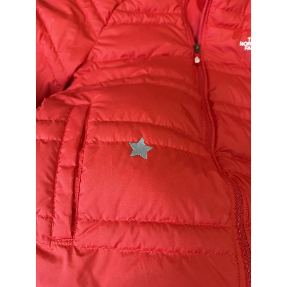 The North Face Boys Red Jacket Large Full Zip Puffer Sleeve Down Coat 14/16